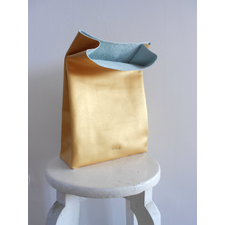 Golden leather paper bag